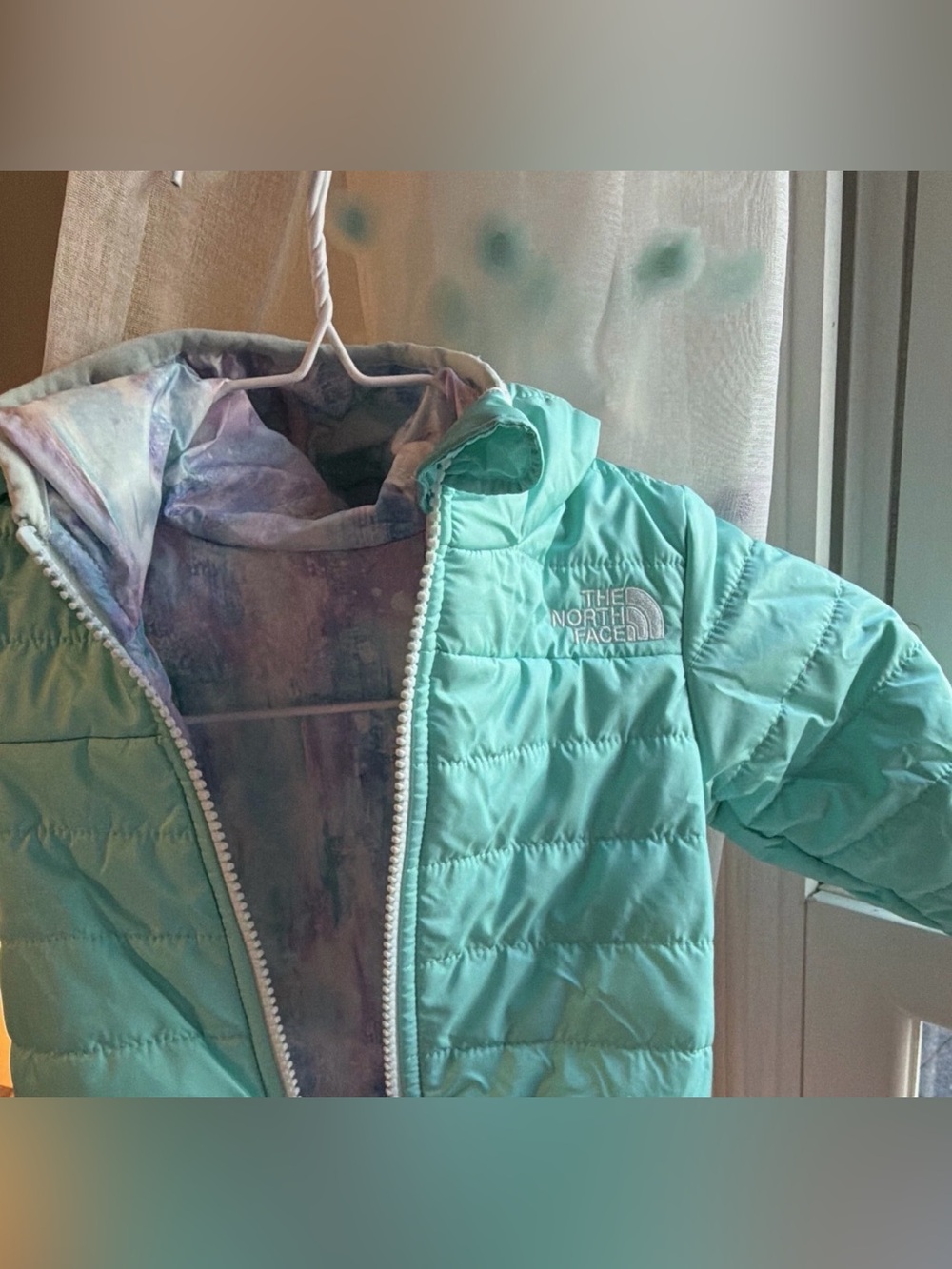 The North Face Kids 6-9 Months Mint Green Puffer Quilted Jacket NWOT